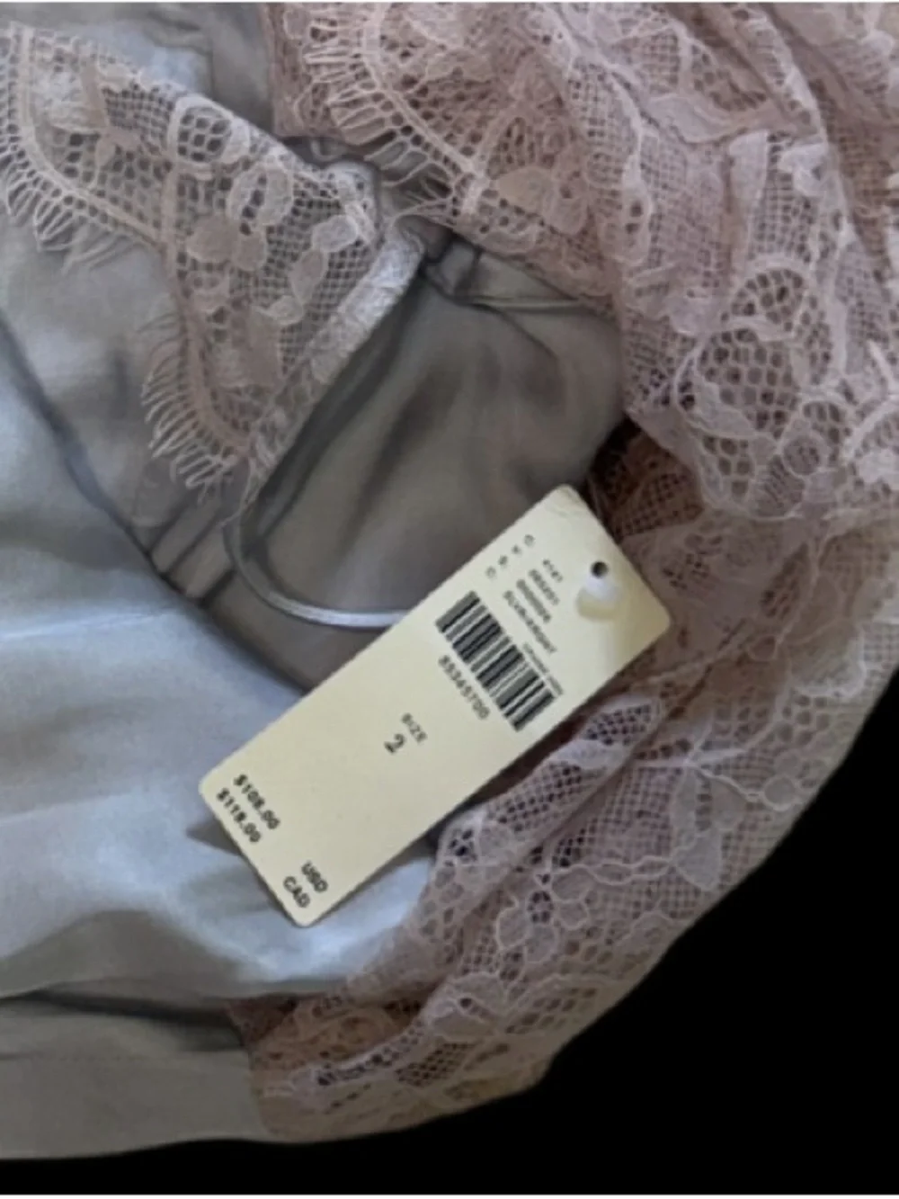 Anthropologie Womenโs Lace-Trimmed Asymmetrical Midi Slip Dress Size 2 NWT - Picture 8 of 10